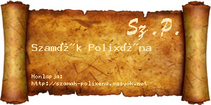 Szamák Polixéna névjegykártya